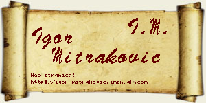 Igor Mitraković vizit kartica